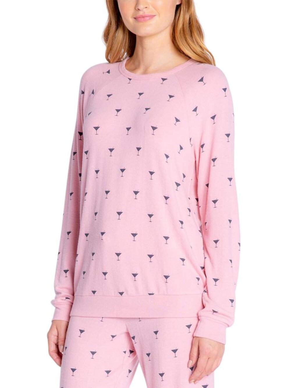 Insomniax Womens Butter Jersey Long Sleeve Crewneck Pajama Top Only,1-Piece